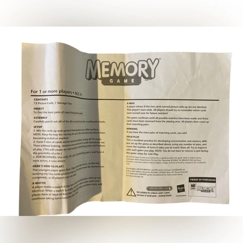 Memory Game My Friends Tigger & Pooh Milton Bradley‎ Complete 72 Cards 2007